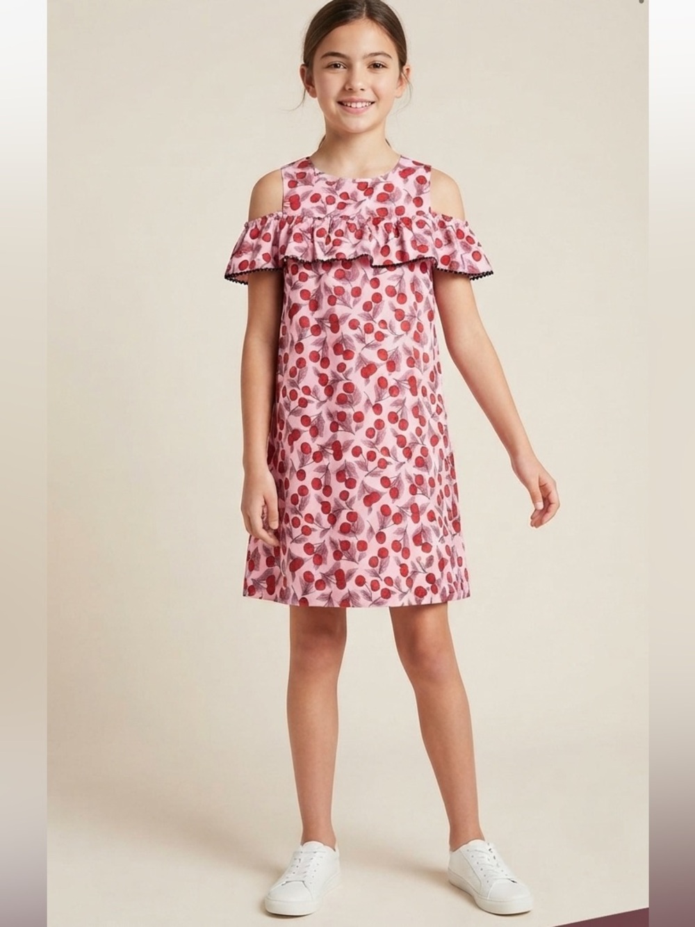Kate Spade Red Cold Shoulder Cherry Print dress 🍒
